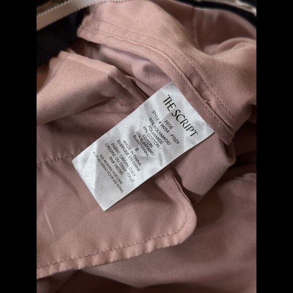 The Script Dress Pants 8 Womens Pink Fede Flat Front Stretch Trousers - Picture 8 of 8